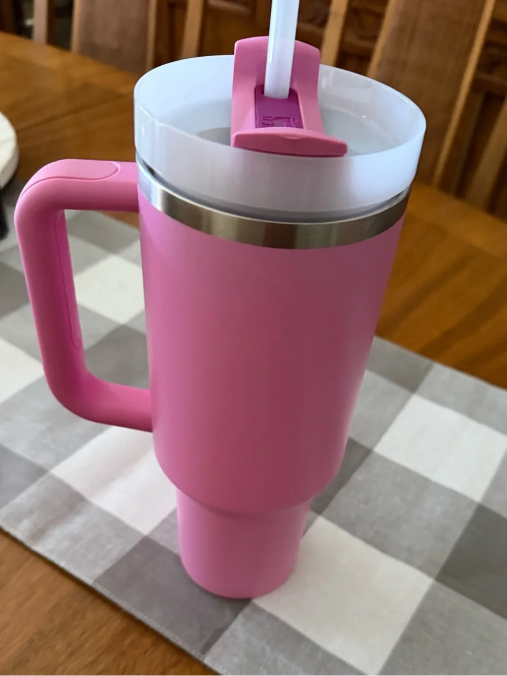 Stanley Pink Travel Tumbler with Handle and Straw - 40 oz. NEW - Picture 4 of 6